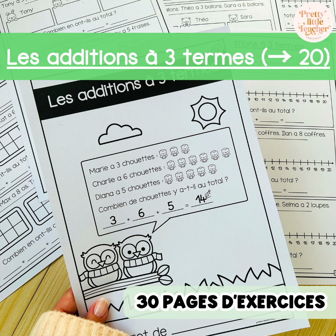 Livret : les additions à 3 termes (→ 20)