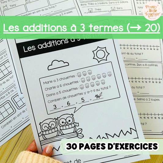 Livret : les additions à 3 termes (→ 20)