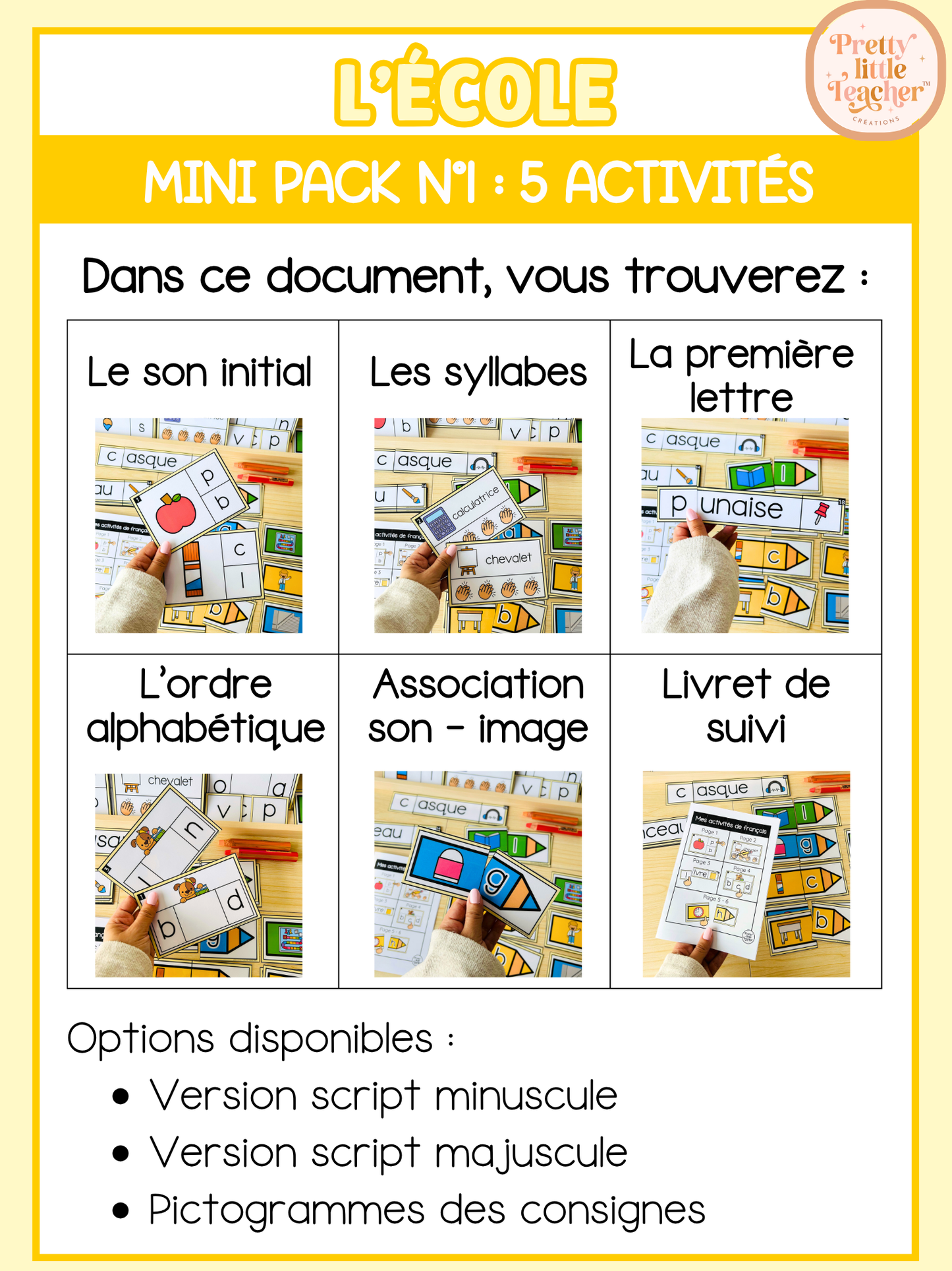 Mini Pack 1 Français sur l'école