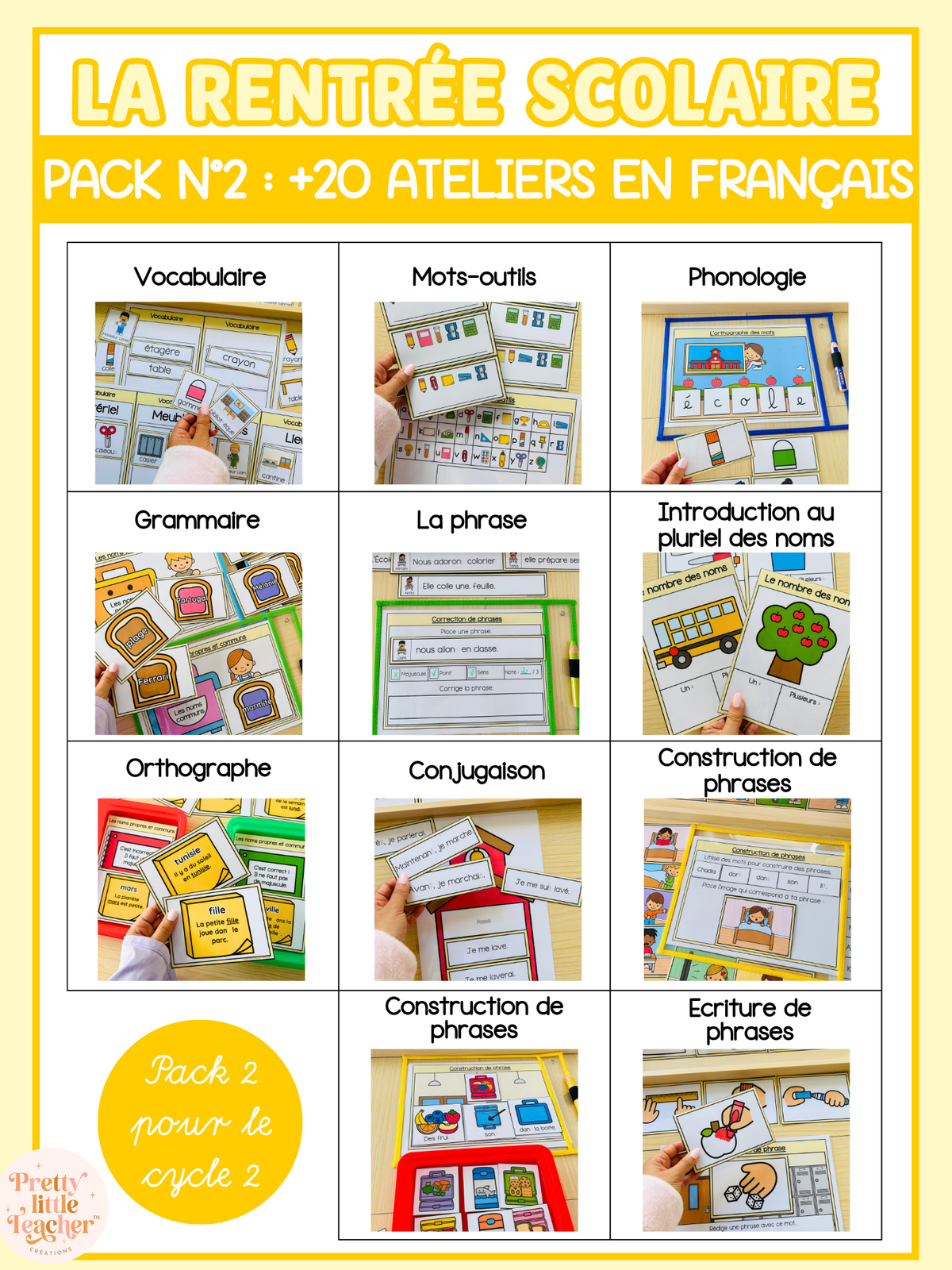 Pack 2 Français sur le thème de l'école