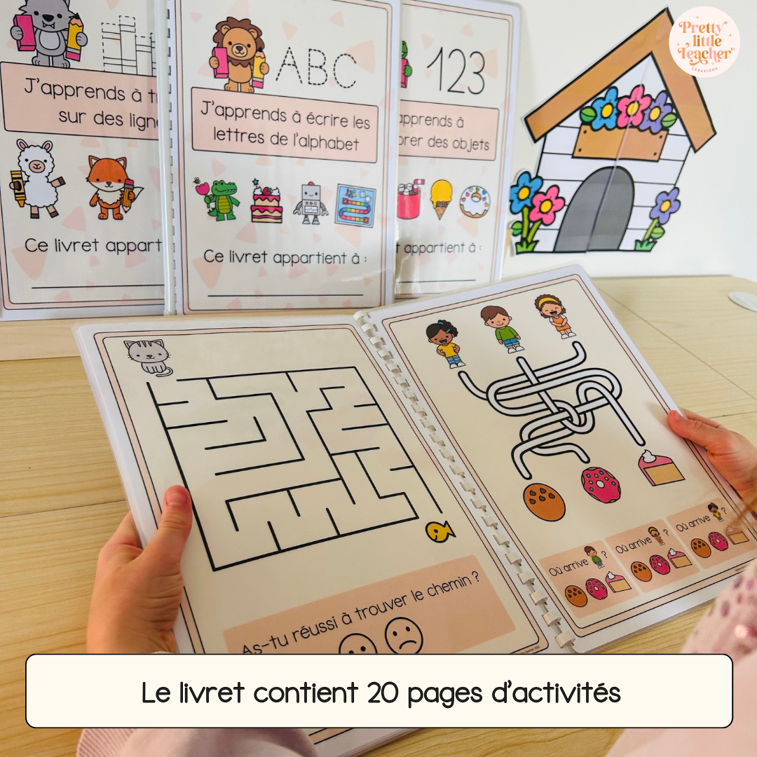 Pack de 4 livrets d'activités pour la maternelle : écrire, dénombrer et tracer