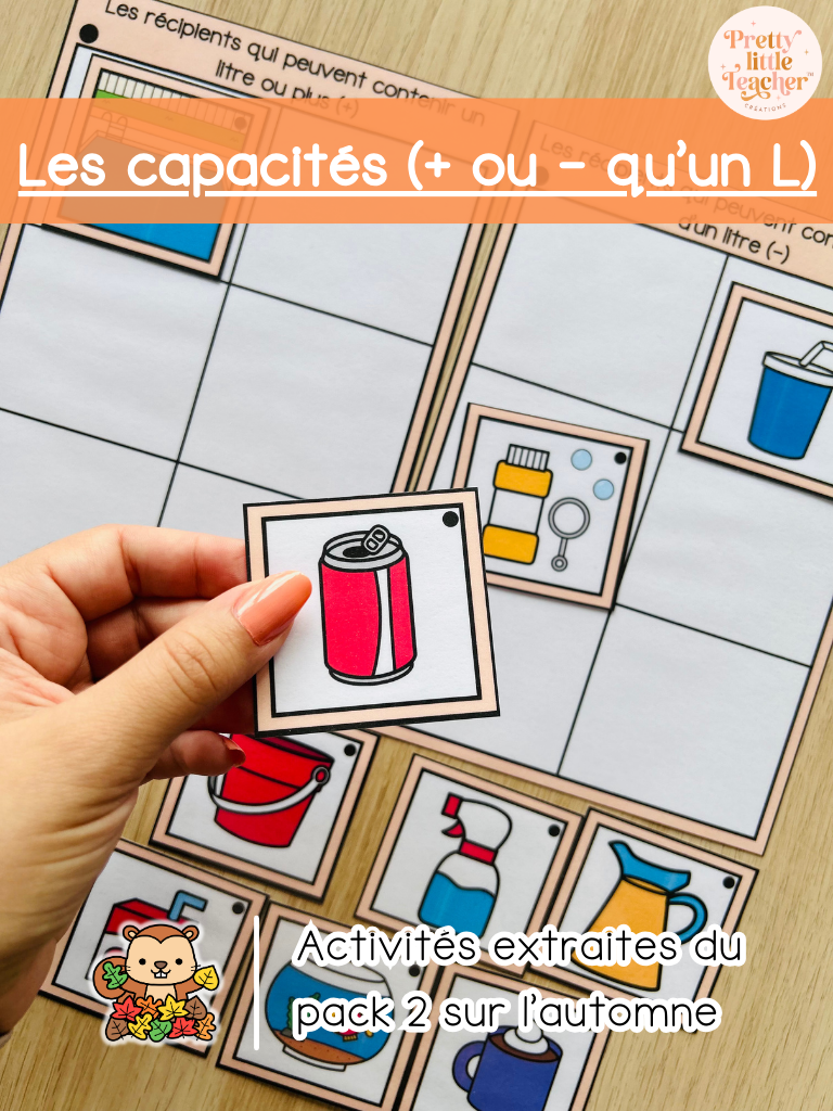 Les capacités : + ou - que 1 litre (2x)
