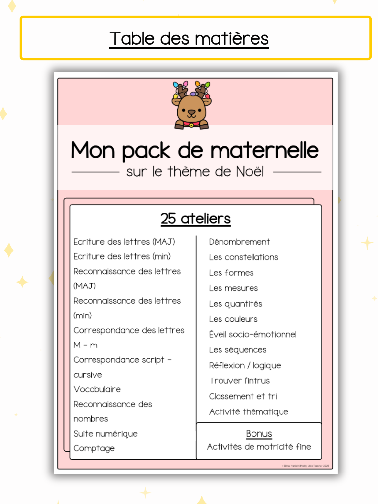 Pack Maternelle sur la fête de Noël