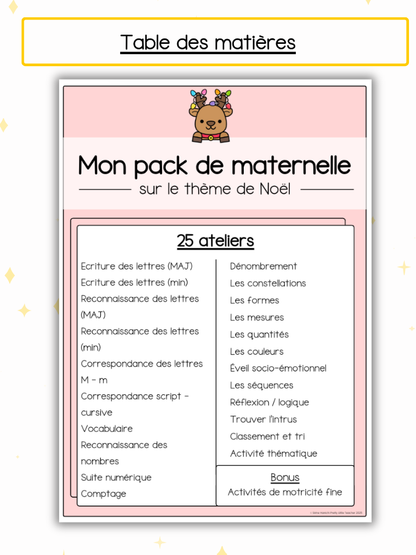 Pack Maternelle sur la fête de Noël