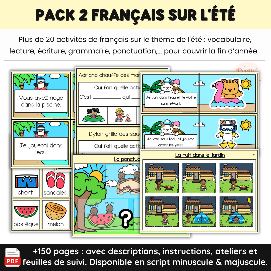Pack 2 Français sur l'été