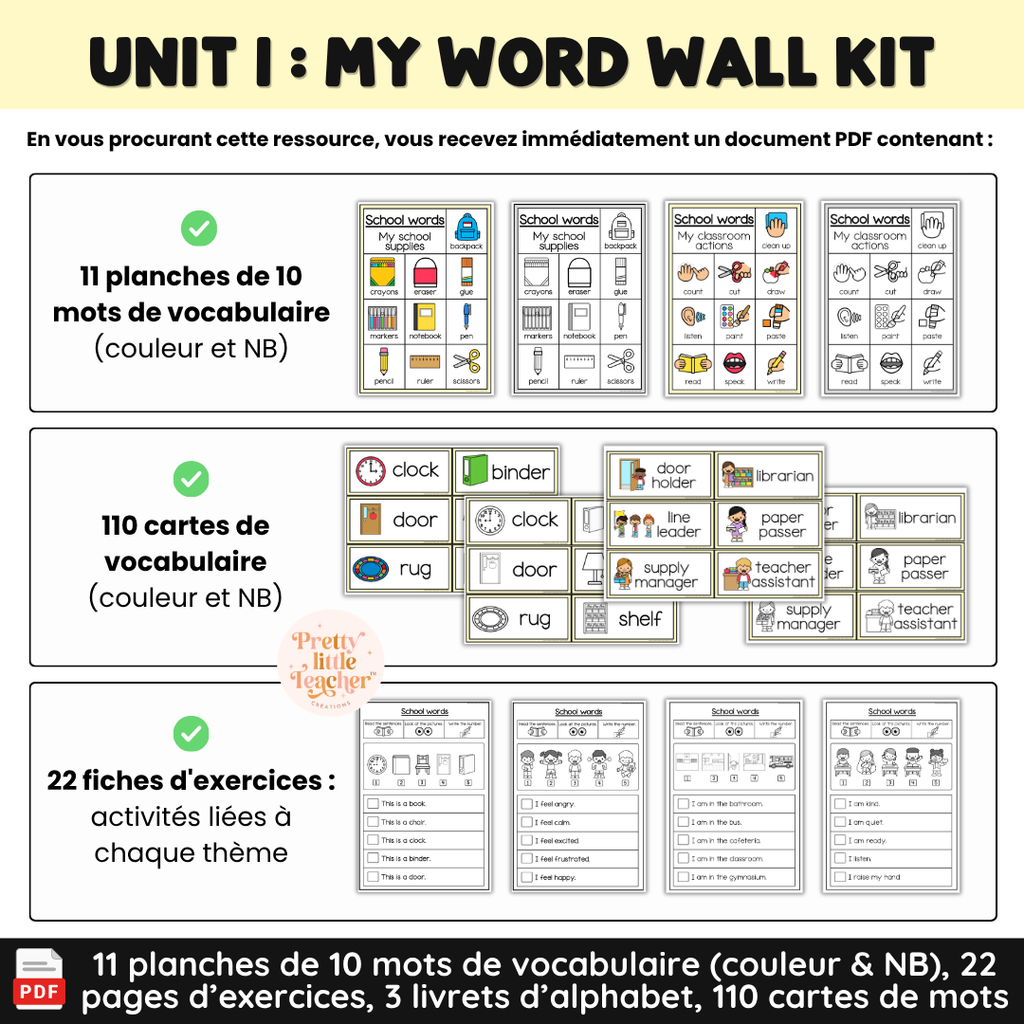Unit 1 : Word Wall Kit