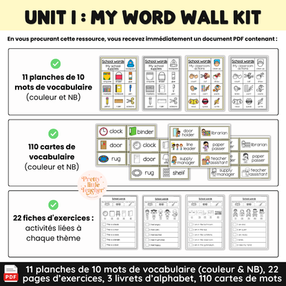 Unit 1 : Word Wall Kit