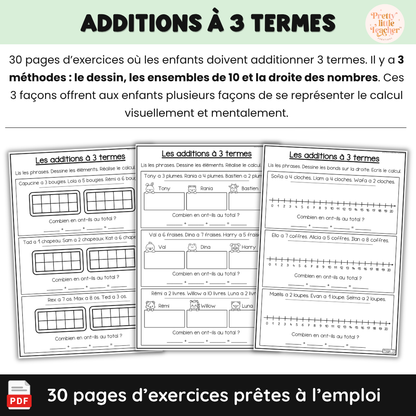 Livret : les additions à 3 termes (→ 20)