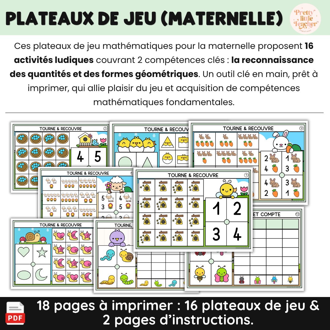 16 plateaux de jeu sur le printemps