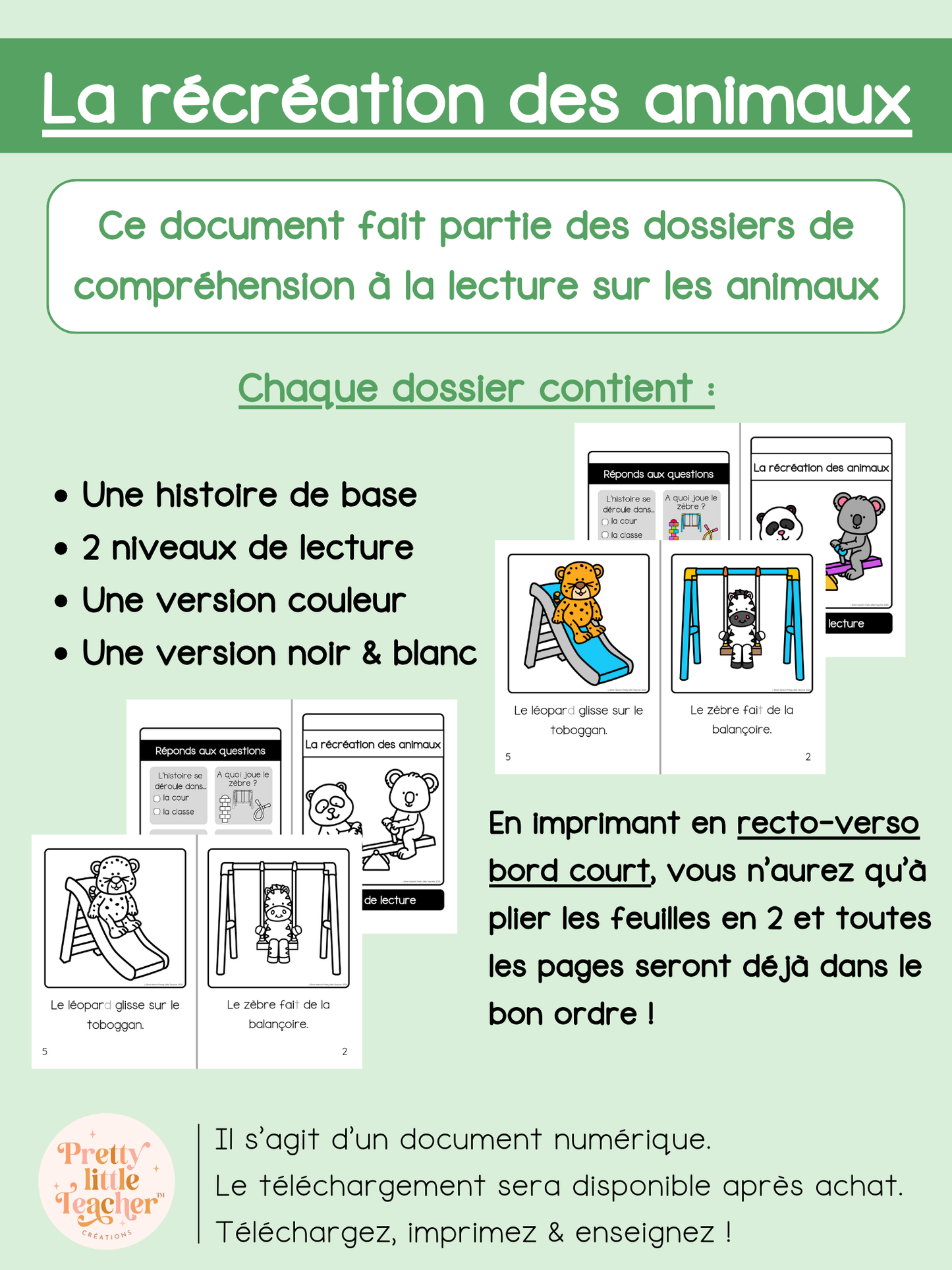 La récréation des animaux (lecture)