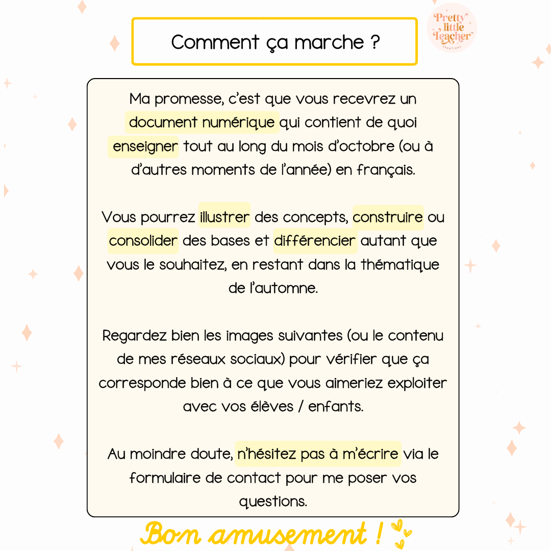 Pack 2 Français sur l'automne