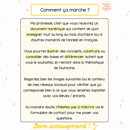 Pack 2 Français sur l'automne