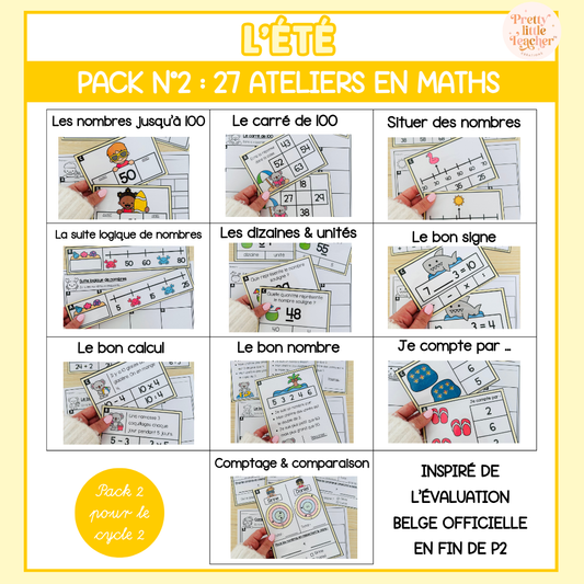 Pack 2 Mathématiques sur l'été