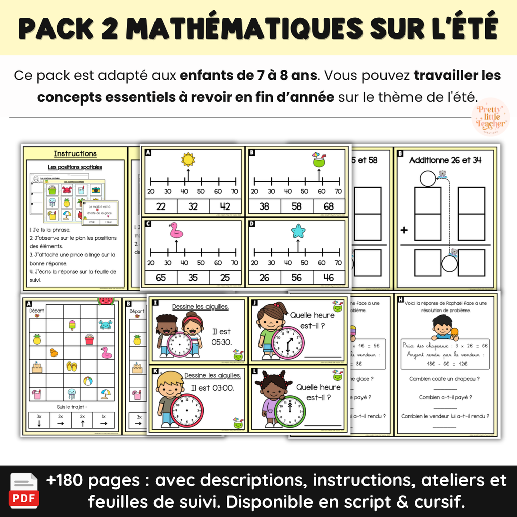 Pack 2 Mathématiques sur l'été