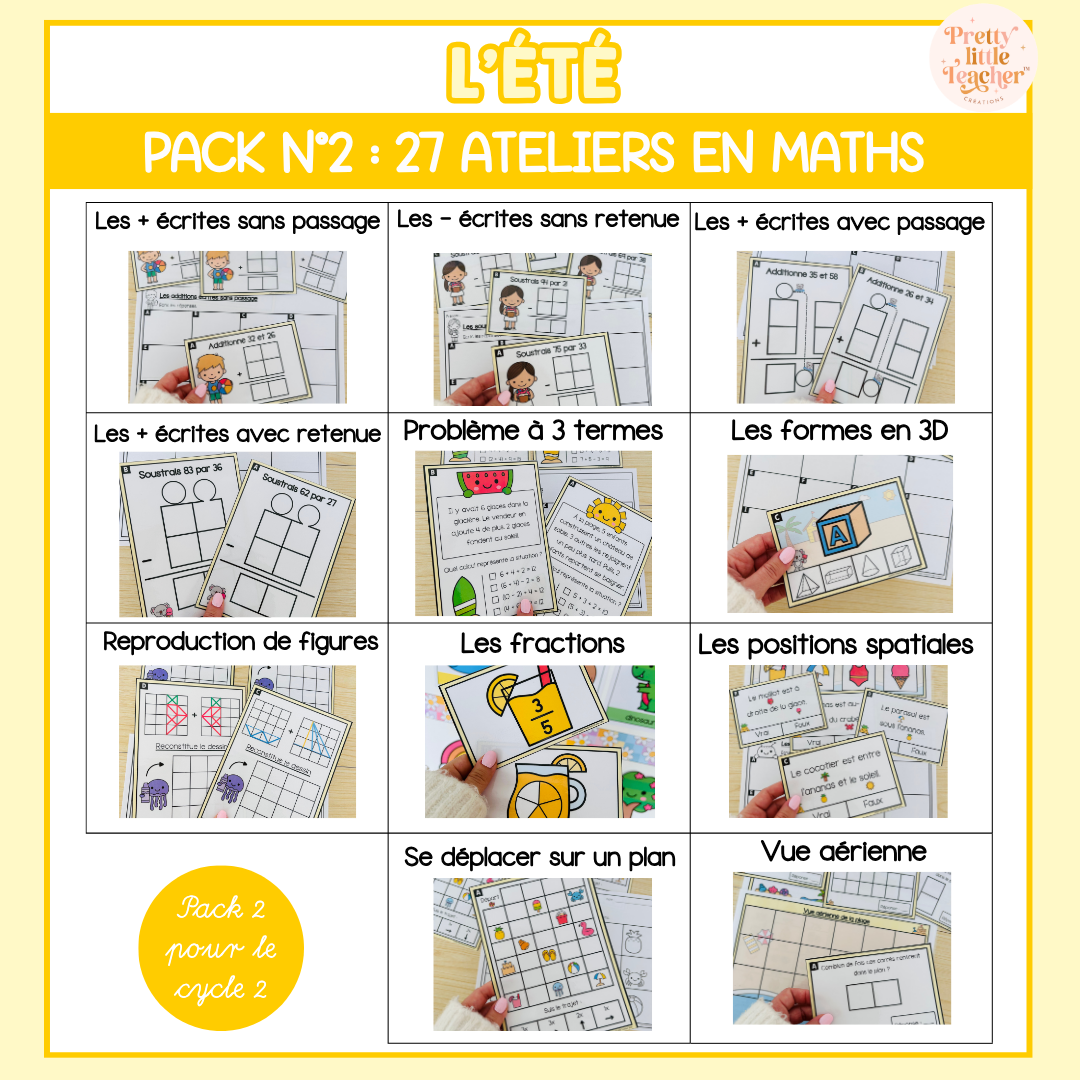 Pack 2 Mathématiques sur l'été