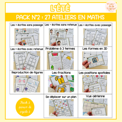 Pack 2 Mathématiques sur l'été