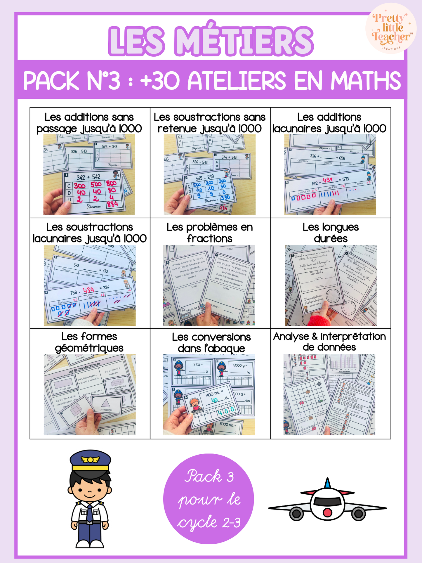Pack 3 Mathématiques sur les métiers