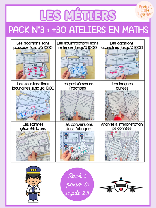 Pack 3 Mathématiques sur les métiers