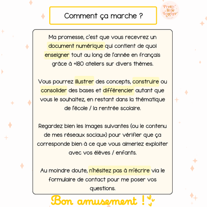 Tous les Packs 2 Français pour toute l'année