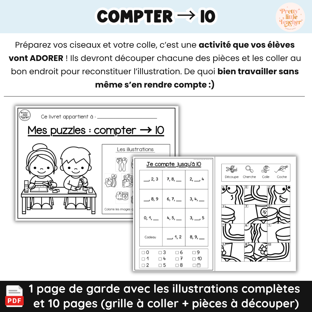 Livret puzzle : compter → 10