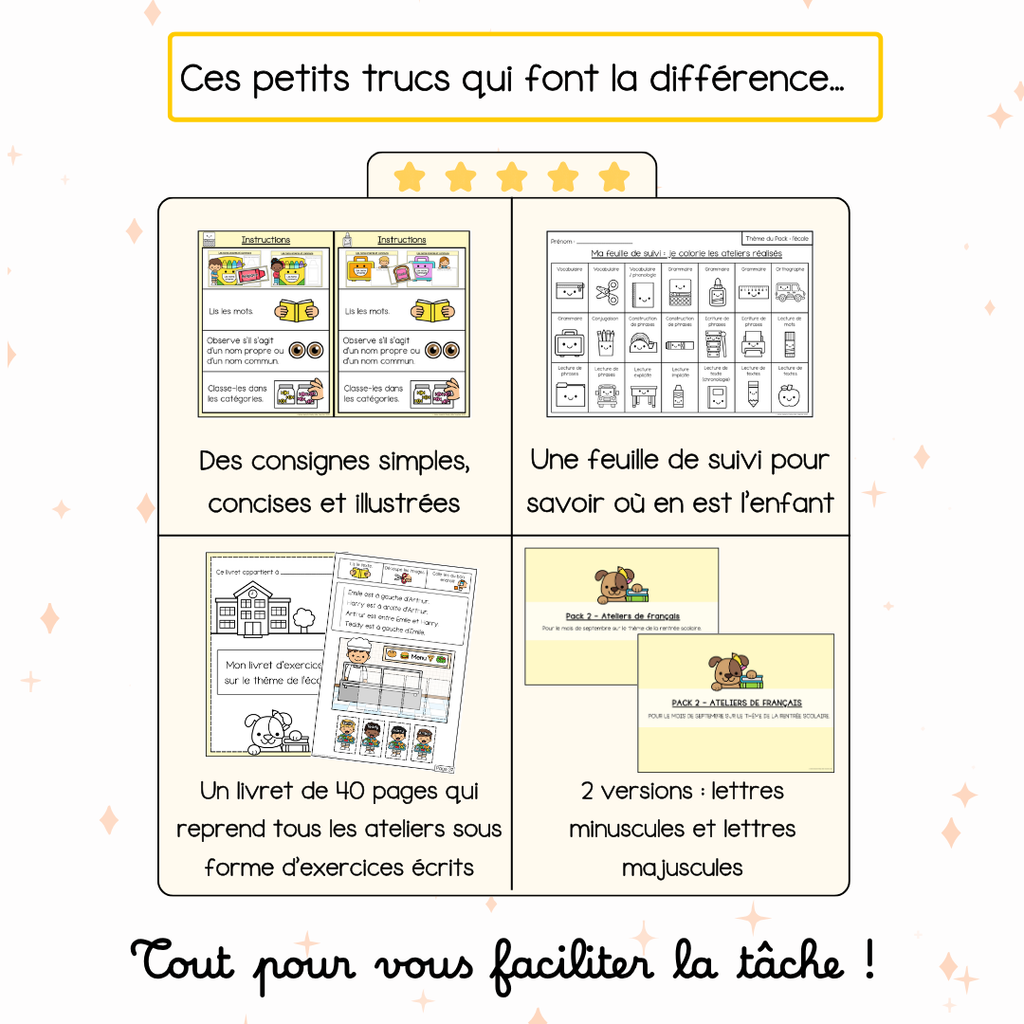 Tous les Packs 2 Français pour toute l'année