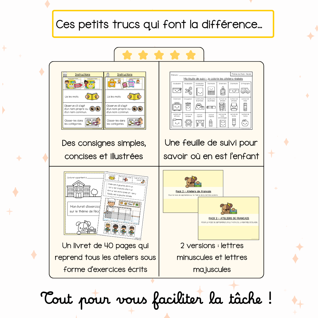 Tous les Packs 2 Français pour toute l'année