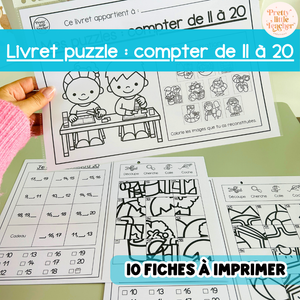 Livret puzzle : compter 11 → 20