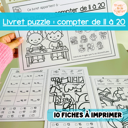 Livret puzzle : compter 11 → 20