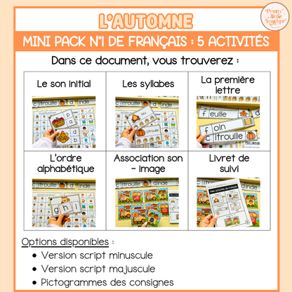 Tous les Mini Packs 1 Français pour toute l'année