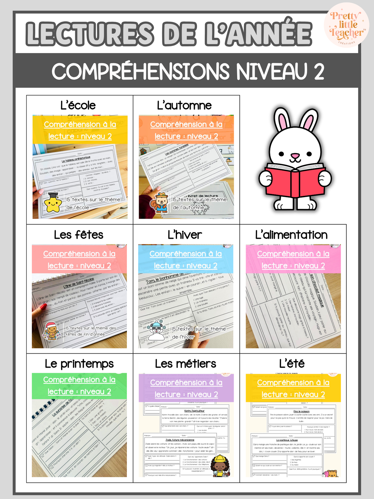 Pack annuel : compréhensions à la lecture niveau 2