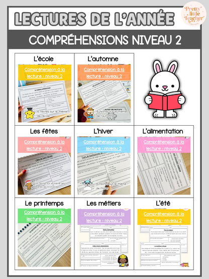 Pack annuel : compréhensions à la lecture niveau 2