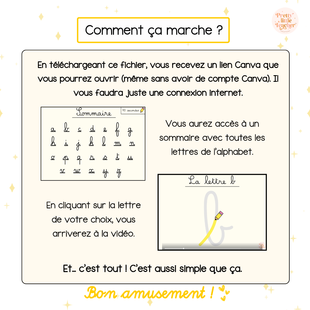 Vidéos sur la formation des lettres cursives