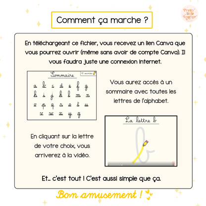 Vidéos sur la formation des lettres cursives