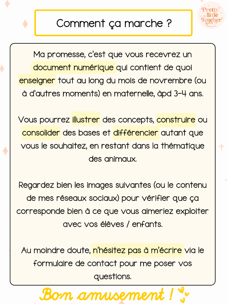 Pack Maternelle sur les animaux