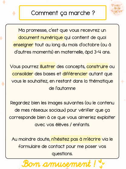 Pack Maternelle sur l'automne