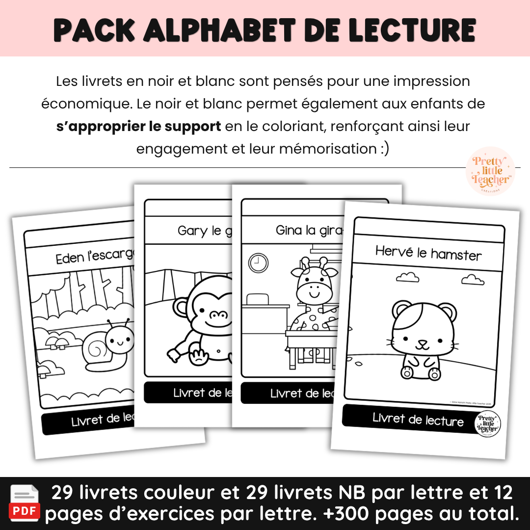 Pack Alphabet pour les petits lecteurs : 29 livrets de lecture + exercices (PDF)