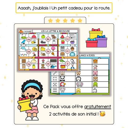 Pack d'activités sur l'alphabet : écriture des lettres et son initial