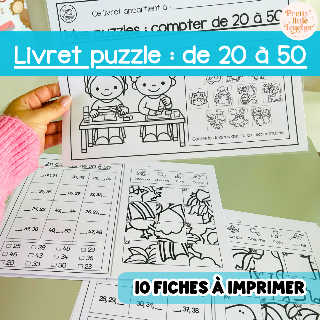 Livret puzzle : compter 20 → 50