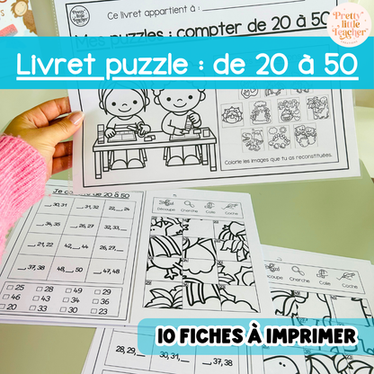 Livret puzzle : compter 20 → 50