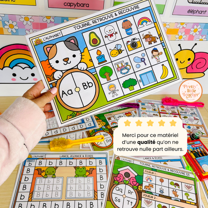 Pack d'activités sur l'alphabet : écriture des lettres et son initial