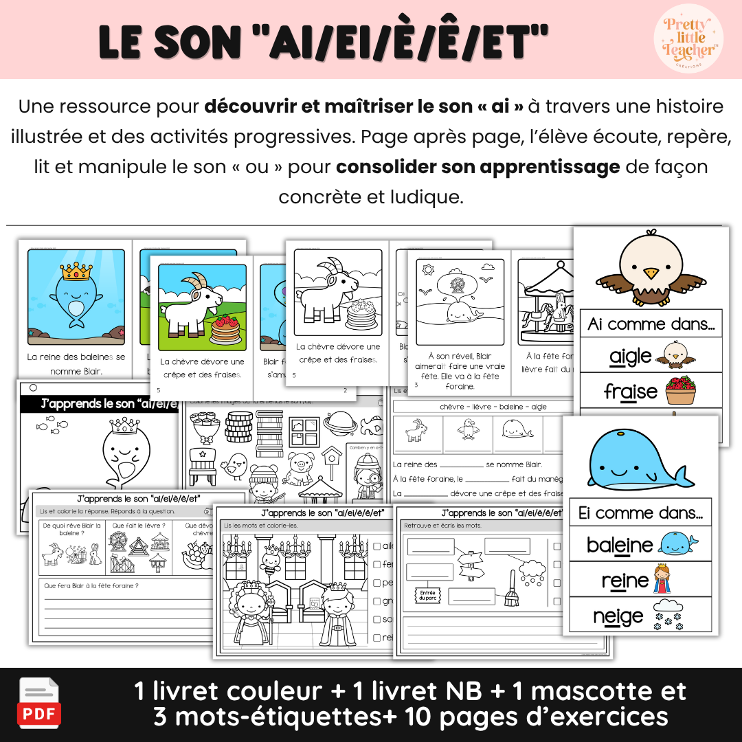 Le son “ai/ei/è/ê/et” (lecture + exercices)