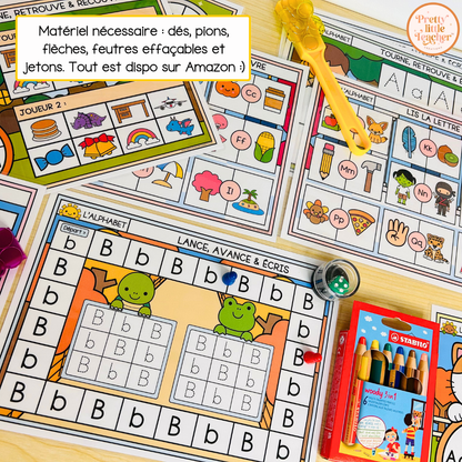 Pack d'activités sur l'alphabet : écriture des lettres et son initial