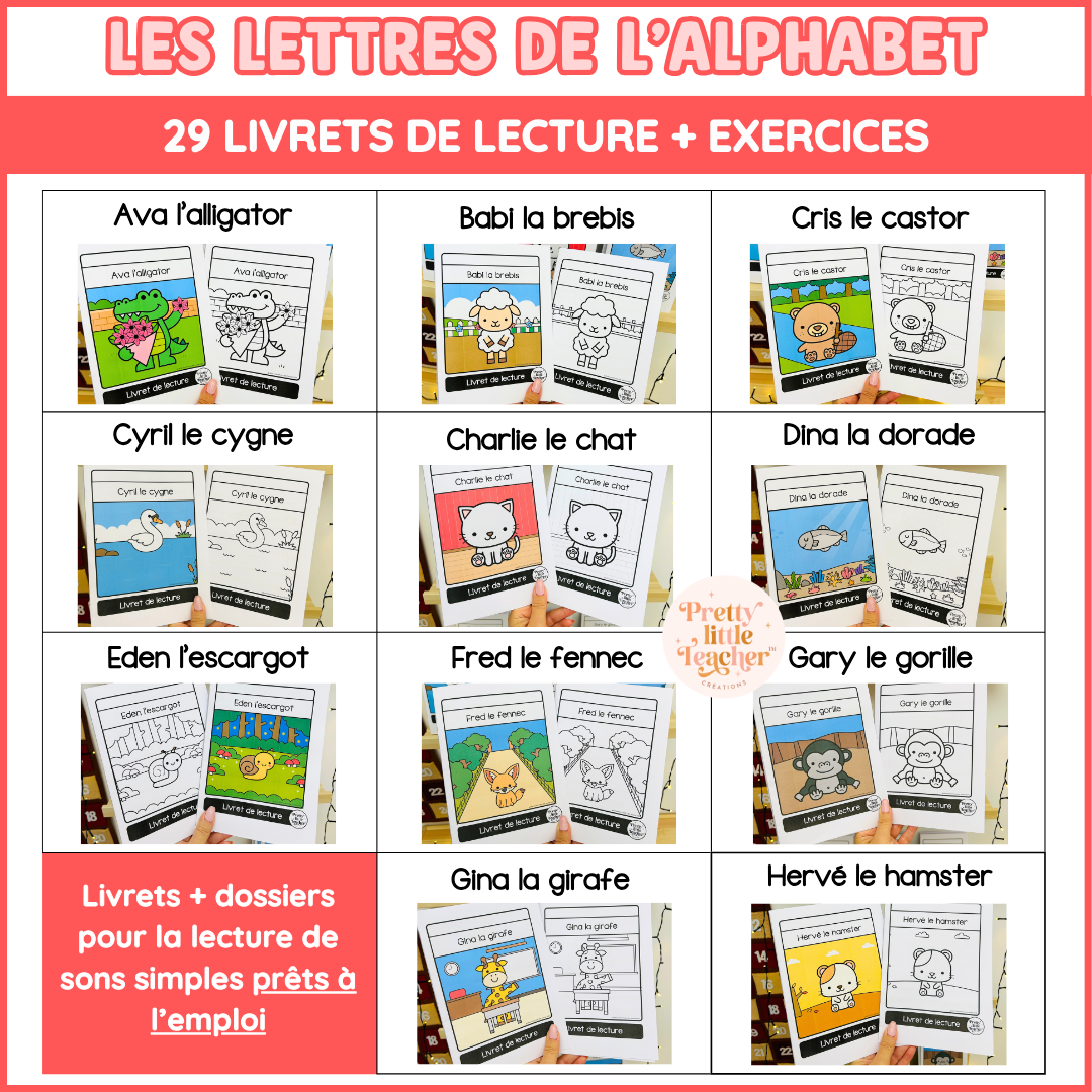 Pack Alphabet pour les petits lecteurs : 29 livrets de lecture + exercices (PDF)