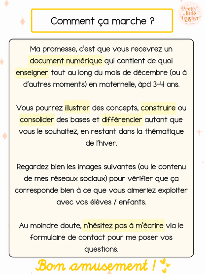 Pack Maternelle sur l'hiver