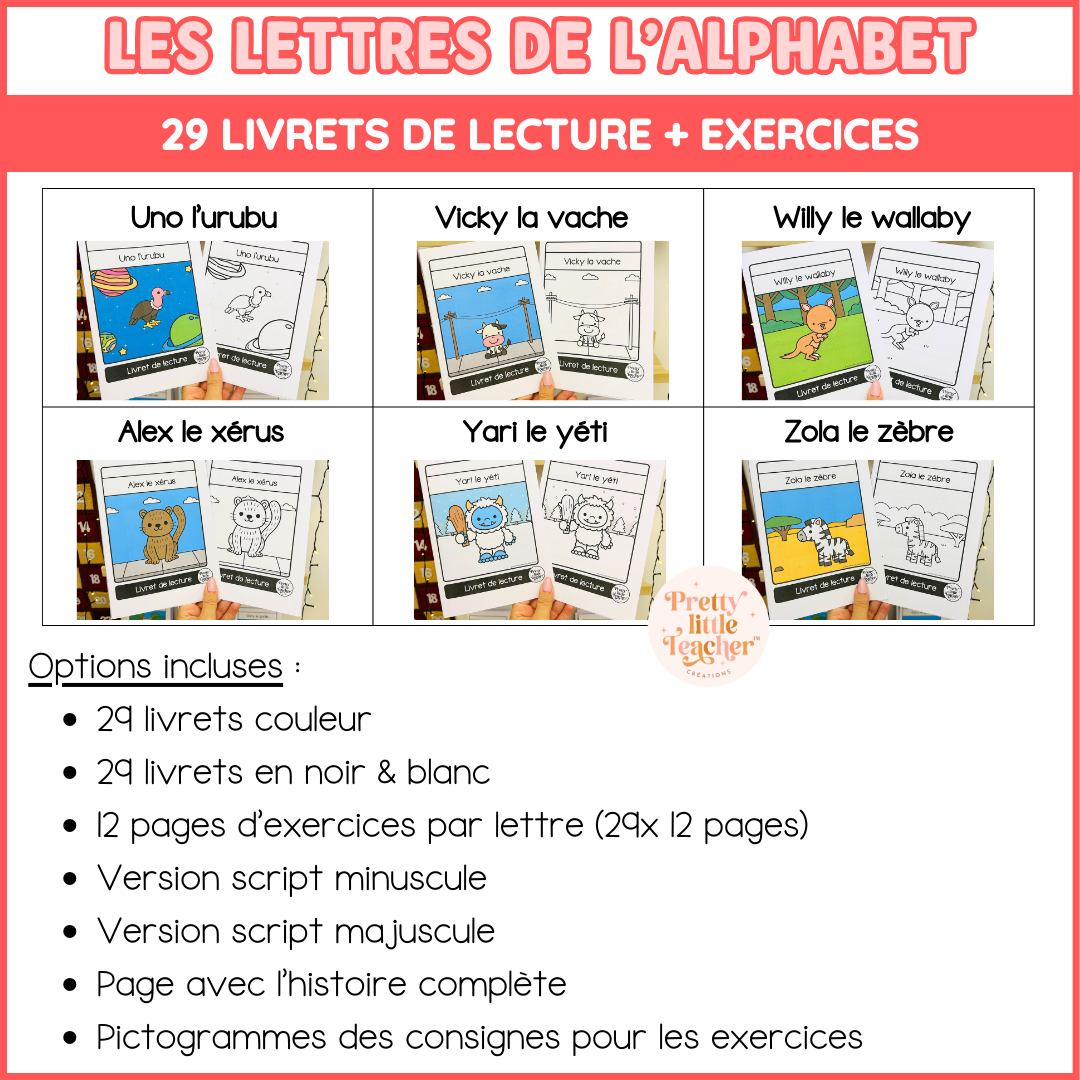 Pack Alphabet pour les petits lecteurs : 29 livrets de lecture + exercices (PDF)