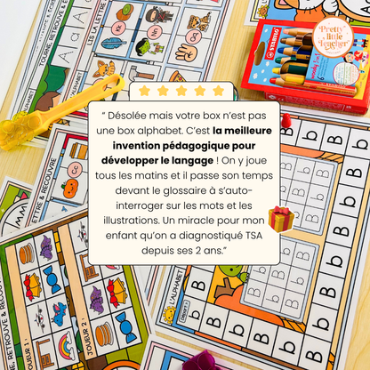 Pack d'activités sur l'alphabet : écriture des lettres et son initial