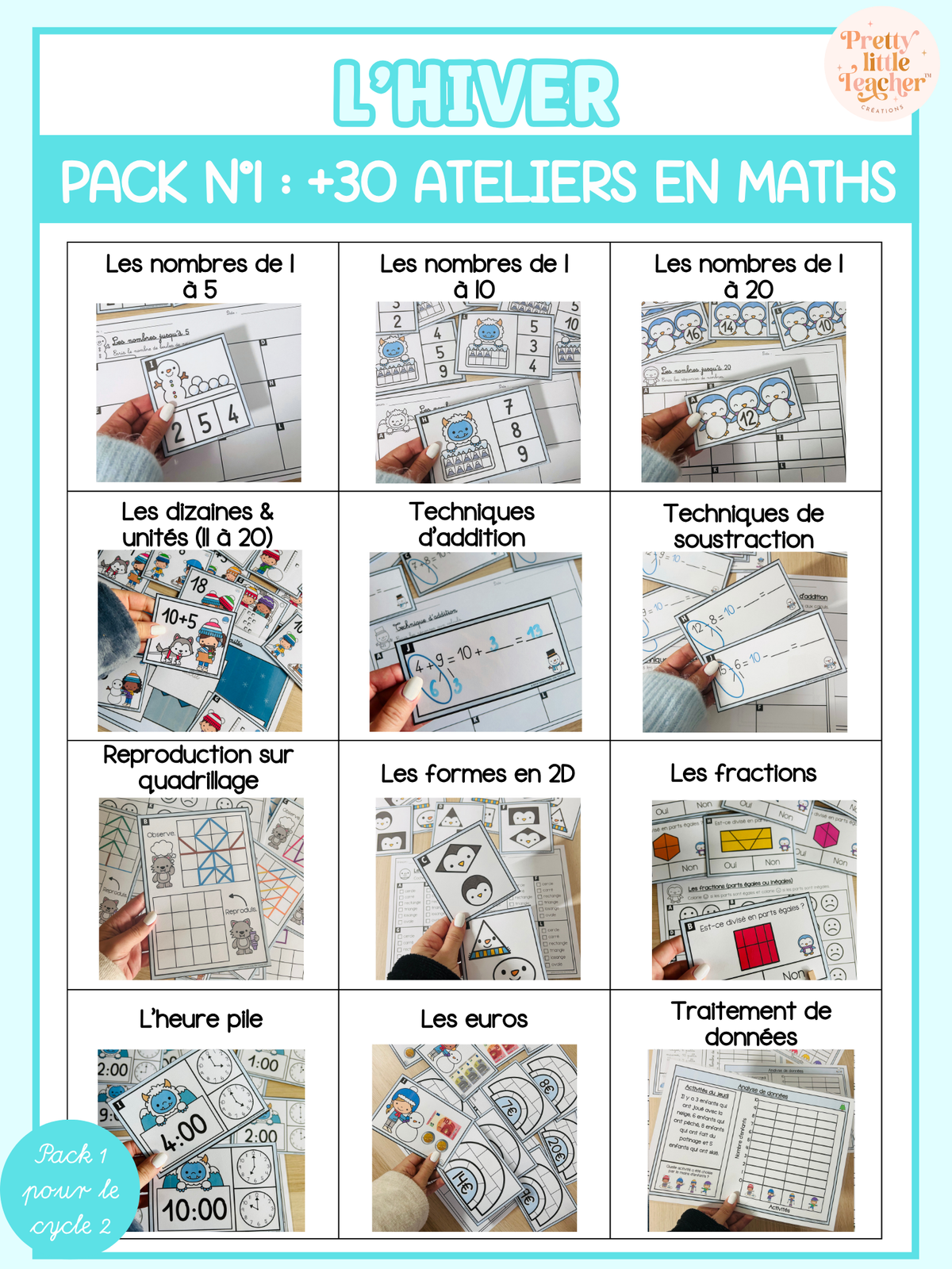Pack 1 mathématiques sur l'hiver