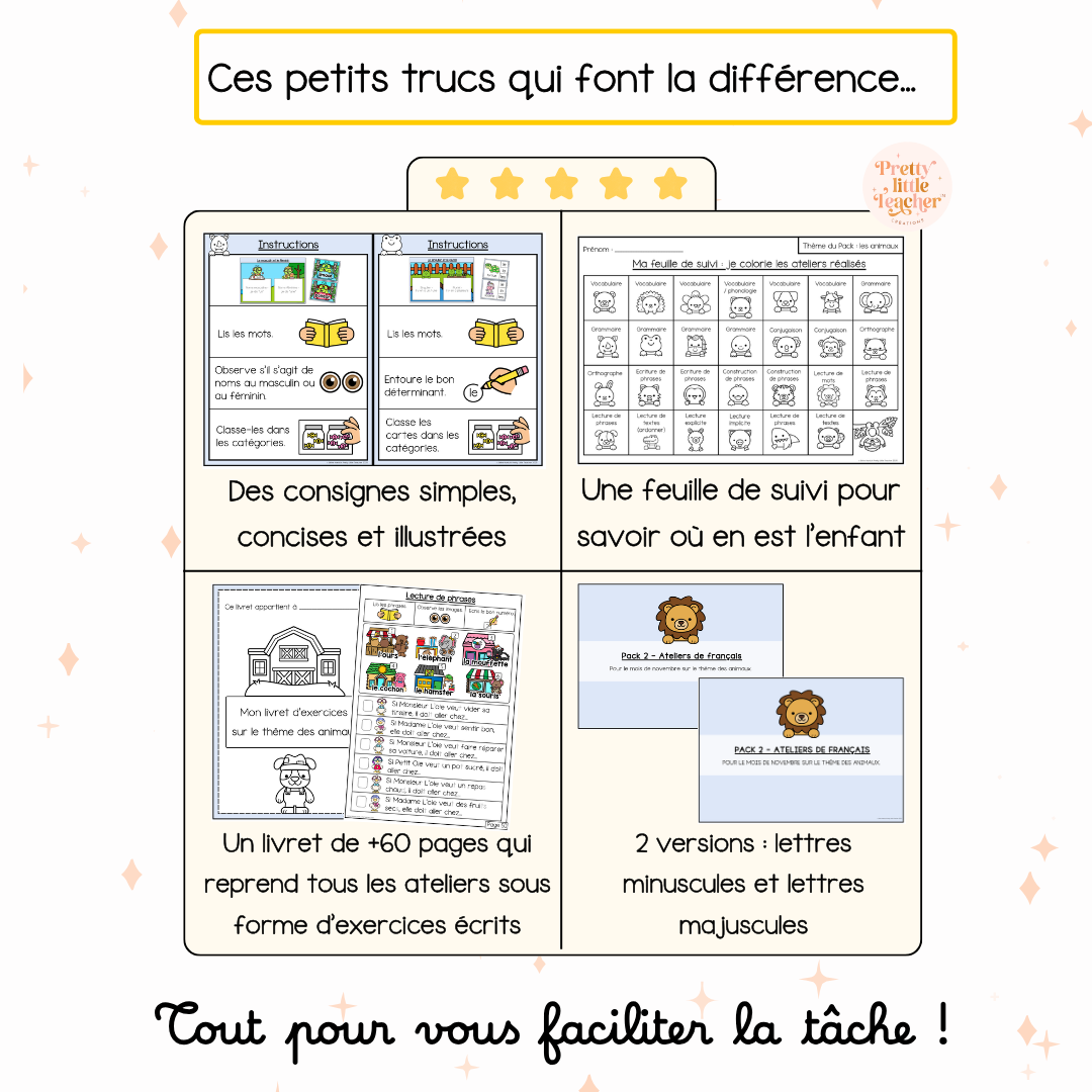 Pack 2 Français sur les animaux