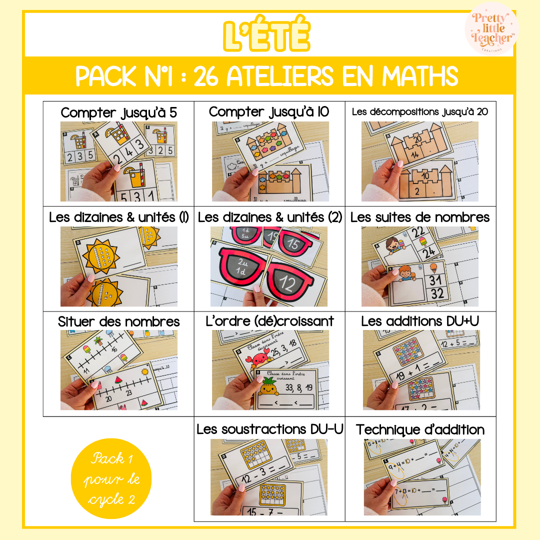 Pack 1 Mathématiques sur l'été
