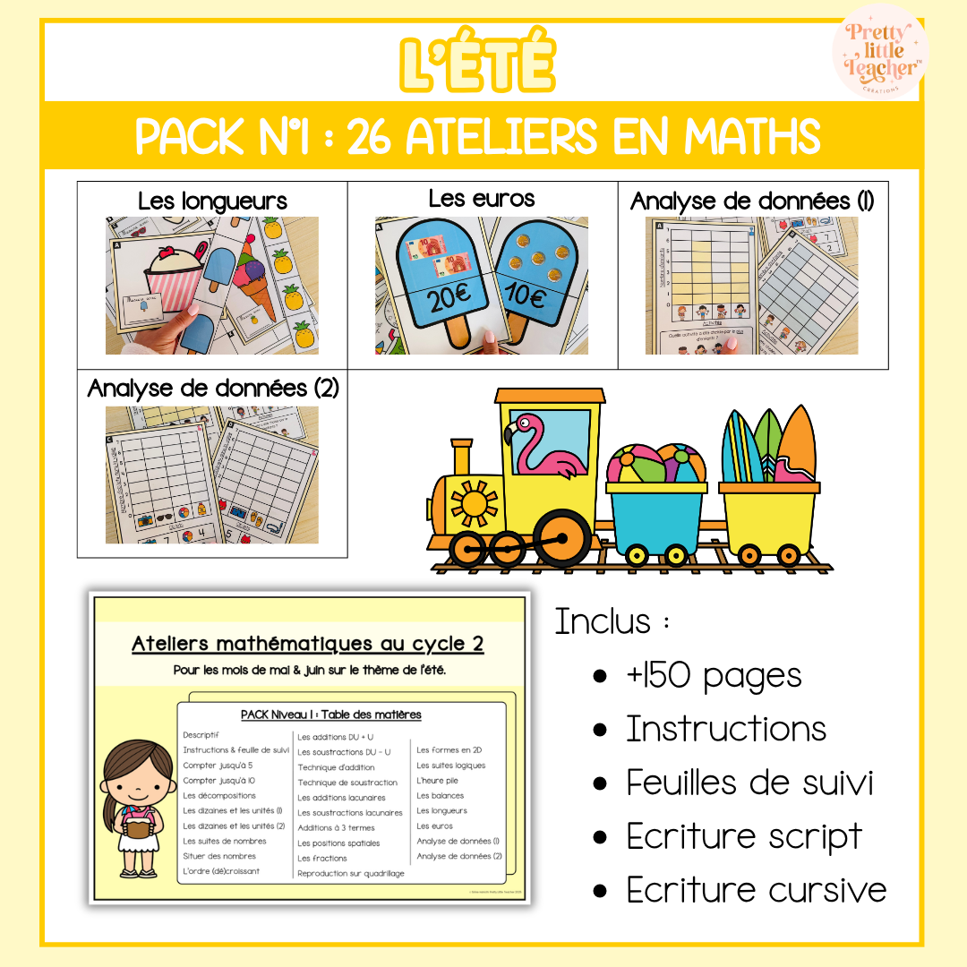 Pack 1 Mathématiques sur l'été